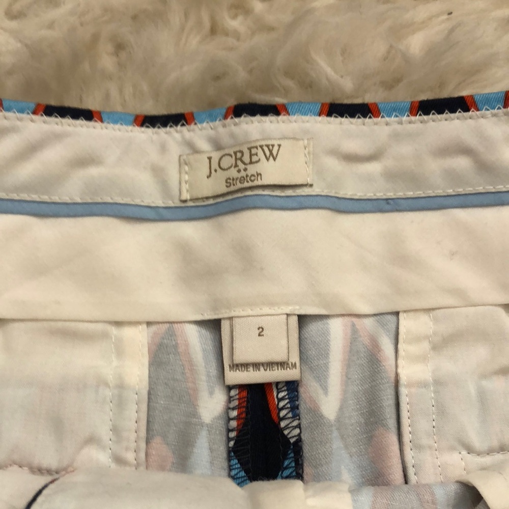 J.Crew White and Blue Stretch Shorts